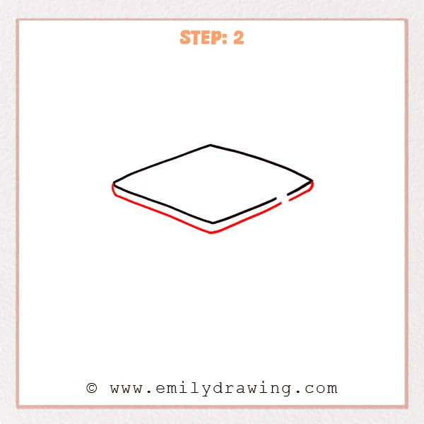 how to draw a graduation hat - Graduation hat drawing with a wide diamond-shaped top and a second lower edge added to show brim thickness.